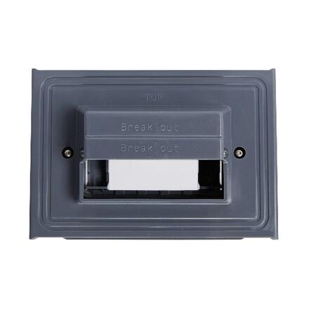 AQUA ARTEOR IP44 3 Module Shallow Mount Adaptor with Cover Cement Grey