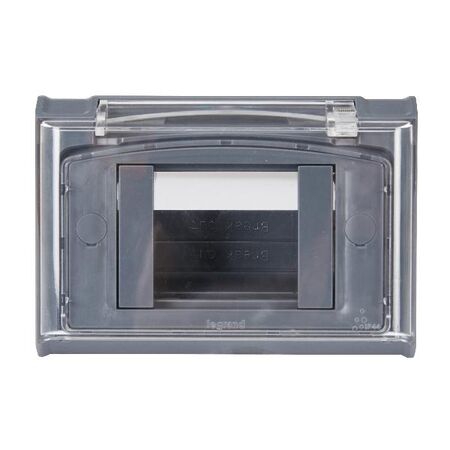 AQUA ARTEOR IP44 3 Module Shallow Mount Adaptor with Cover Cement Grey