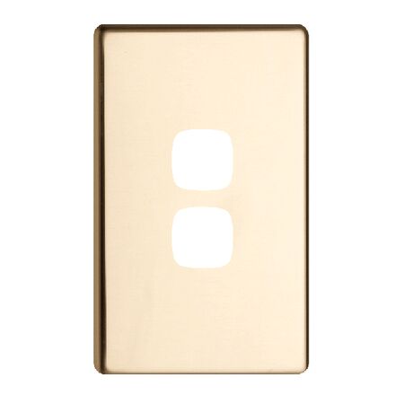 EXCEL - 2 Gang Switch Coverplate Only - Polished Brass