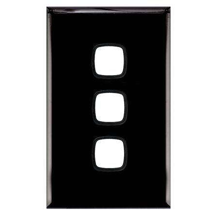 Excel - Grid & plate For 770 series mechanisms - 3 gang gloss black