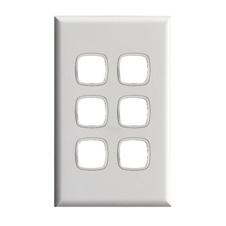 Excel - Switch coverplate 6 gang gloss white