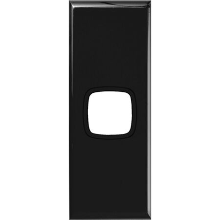 Excel - Architrave grid & plate 1 gang black