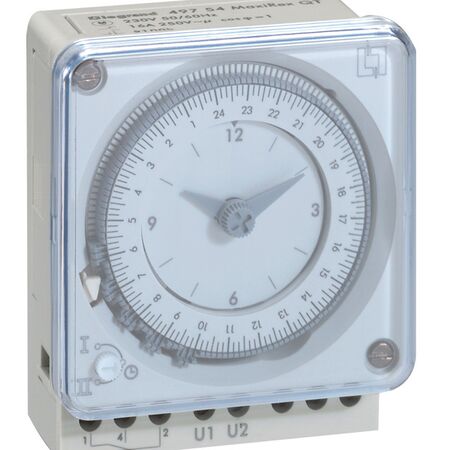 Analogue time switch 24 hour program 1 channel 5min ± /day with 100 hours working reserve
