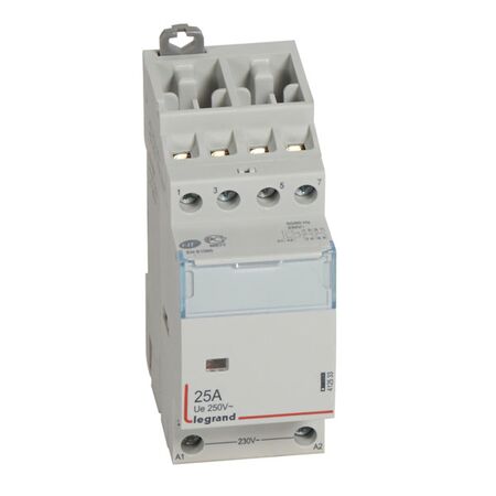 CX3 - modular contactor - 400V a.c. 4P 25A 2NO+2NC 230V a.c. coil without handle 2 module