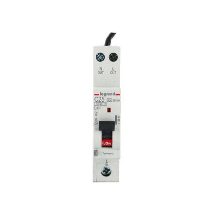 DX3 Single Pole RCBO 1P+N 25A 30MA C Curve with Flexible Neutral Tail 900mm