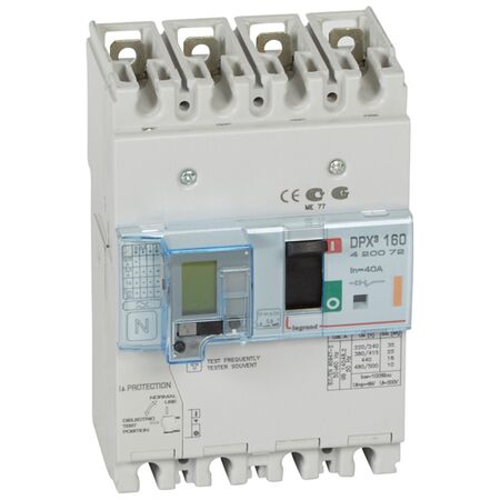 DPX³ 160 Thermal Magnetic MCCB with e.l.c.bs- Icu 25 kA - 400 V~ - 4 Phase - 40 A