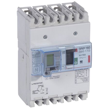 DPX³ 160 Thermal Magnetic MCCB with e.l.c.bs- Icu 36 kA - 400 V~ - 4 Phase - 16 A