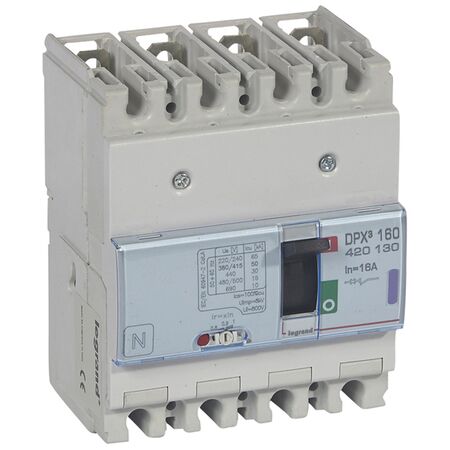 DPX³ 160 Thermal Magnetic MCCB - Icu 50 kA - 400 V~ - 4 Phase - 16 A