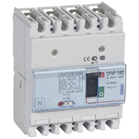 DPX³ 160 Thermal Magnetic MCCB - Icu 50 kA - 400 V~ - 4 Phase - 63 A