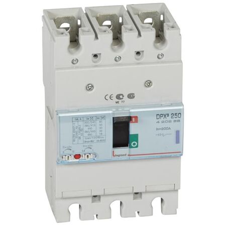 DPX³ 250 Thermal Magnetic MCCB - Icu 50 kA - 400 V~ - 3P - 200 A