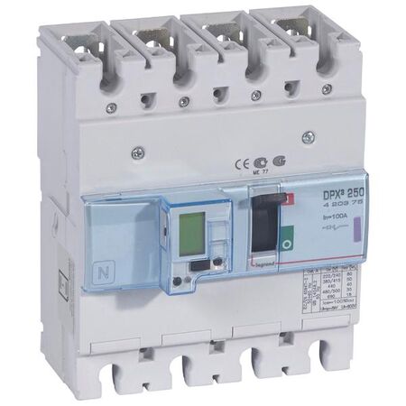 DPX³ 250 MCCB electronic release - Icu 50 kA - 400 V~ - 4 Phase - 100 A