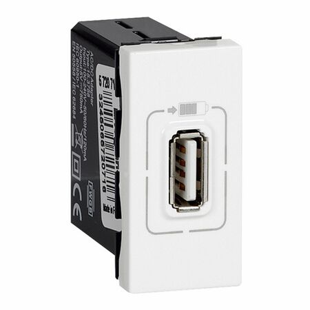 Legrand Arteor 1.5A Single USB Type A Charger Module Mechanism White