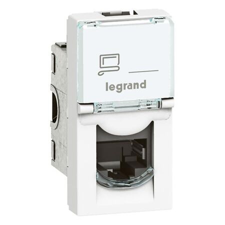 Arteor modular - RJ45 socket/mechanism Cat6A 8 contacts 1 module white