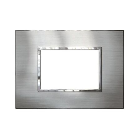 ARTEOR Square 3 Module Horizontal Coverplate Stainless Steel
