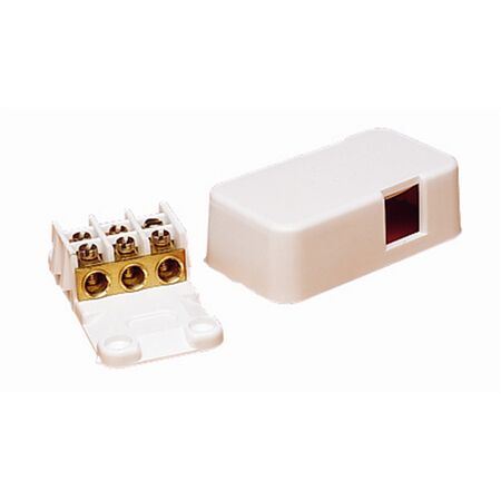 HPM 6mm 30A 3 Terminals Junction Box with Cord Grip Entry 37x68x22mm White