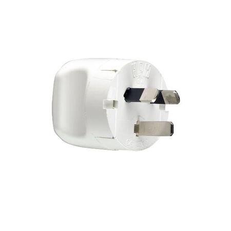 HPM 10A 3 Pins Finger Grip Rigid Impact Resisant Plug Top White