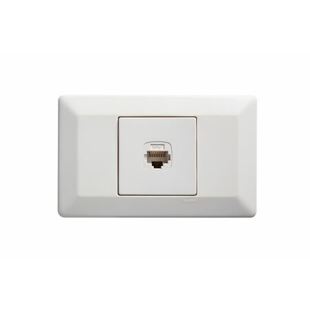 Como - Horizontal RJ45 socket A/V socket 1 gang RJ45 Cat6 white