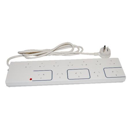 HPM General Purpose 12 Outlet 175J Surge Protected Powerboard White
