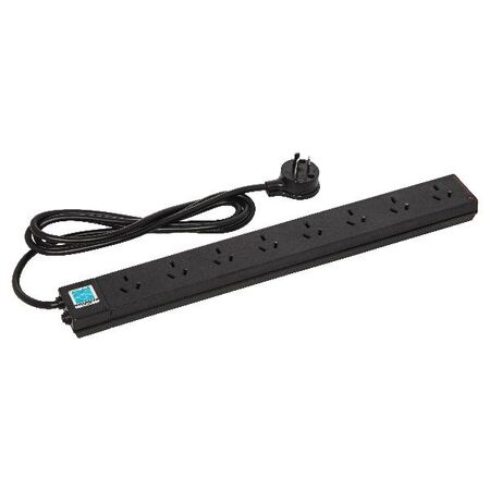 HPM General Purpose 8 Outlet 175J Surge Protected Powerboard Black
