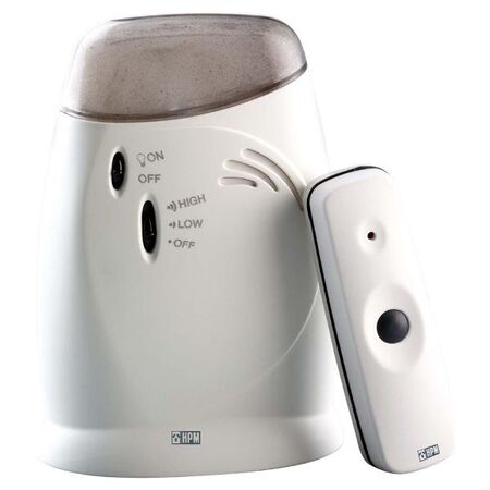 HPM Battery Operated Wireless Flashing Door Chime 70m Range White