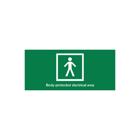 Excel Life Medical Body Protected Designated Area Sign 200x90mm Green