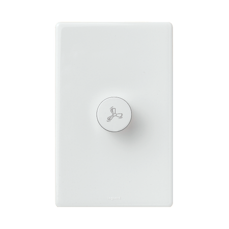 Excel Life 3 Speed Vertical Fan Controller 1 Gang 100VA Gloss White