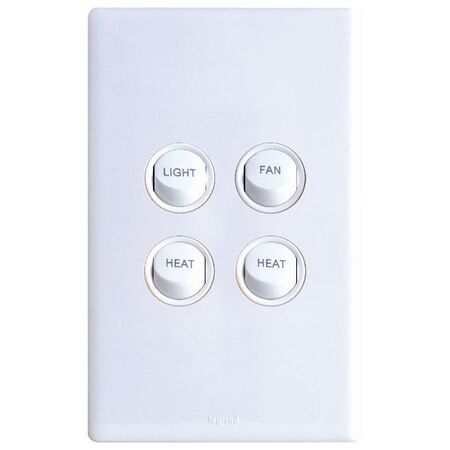 Excel Life 10A Instant Heat Controller Switch 4 Gang Gloss White