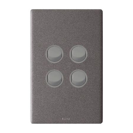 Excel Life 16A 2 Way Single Pole Double Throw Vertical Rocker Switch 4 Gang Urban Grey