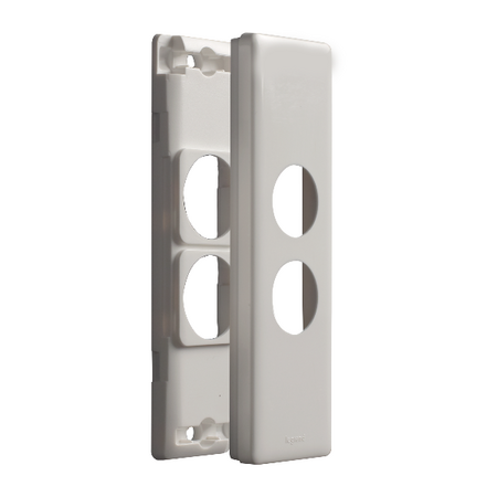 Excel Life Architrave Grid & Plate 2 Gang Gloss White