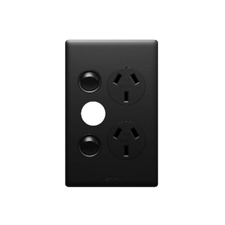 Excel Life 10A Vertical Double Powerpoint with Extra Function Hole Matt Black