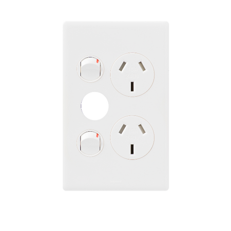 Excel Life 10A Vertical Double Powerpoint with Extra Function Hole Gloss White