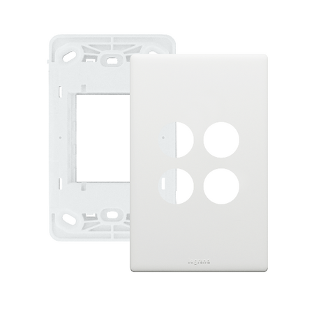 Excel Life Smart Grid & Plate for 2 Wireless Master Switch or Blind Switch Matt White
