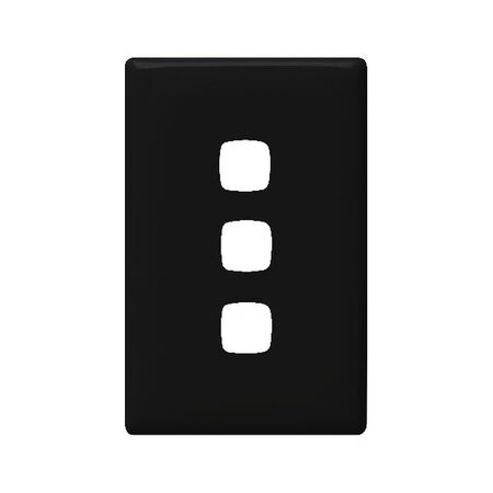 Linea - Grid & plate only 3 gang black