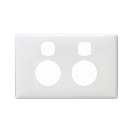 Linea Powerpoint coverplate 2 gang with extra safety white