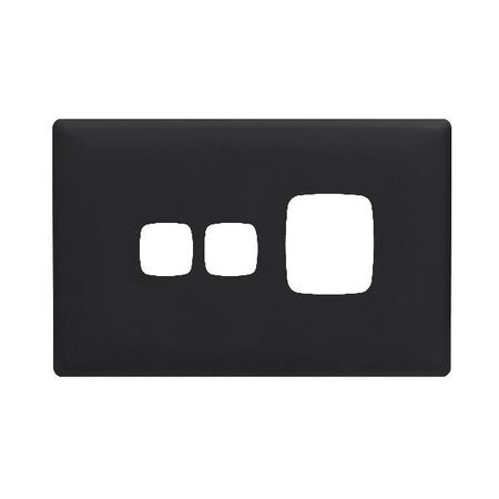 Linea Powerpoint coverplate 1 gang with extra hole midnight dash