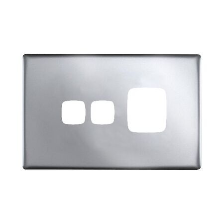 Linea Powerpoint coverplate 1 gang with extra hole matt silver