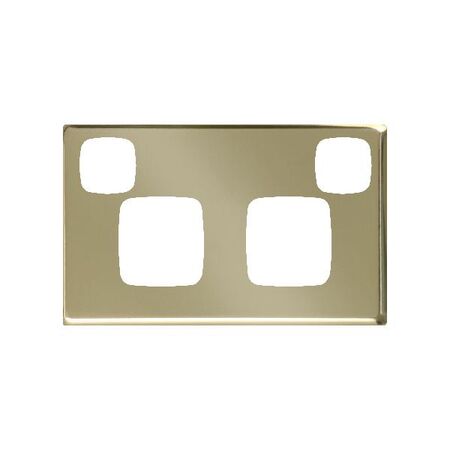 Excel - Double powerpoint coverplate 2 gang polished brass