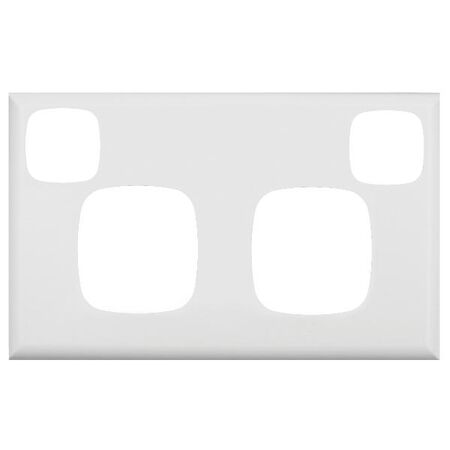 Excel - Double powerpoint coverplate 2 gang stainless white