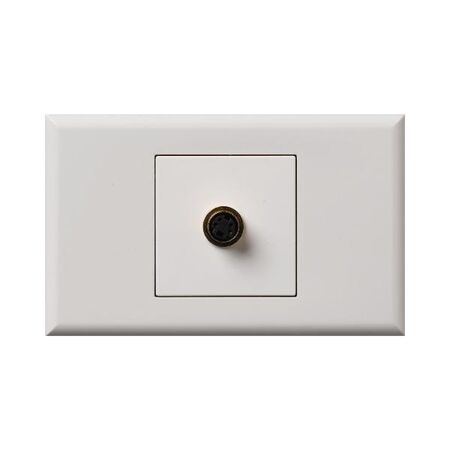 Excel - Mini Din S-video outlet 1 gang gloss white