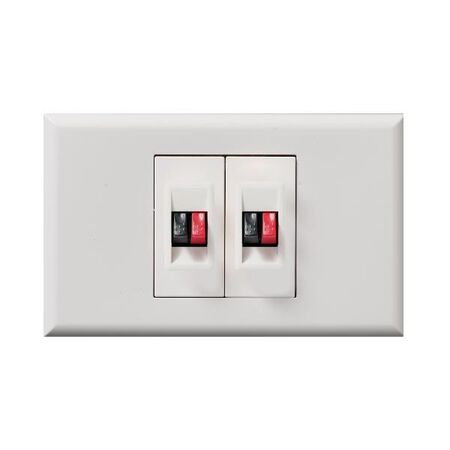 Excel - Speaker outlet 2 gang gloss white