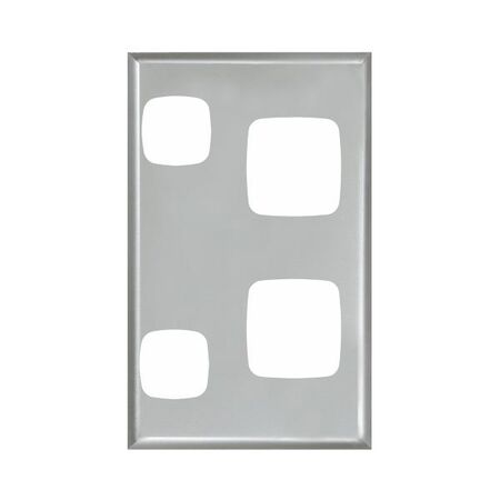Excel - Vertical single powerpoint coverplate 2 gang matt silver