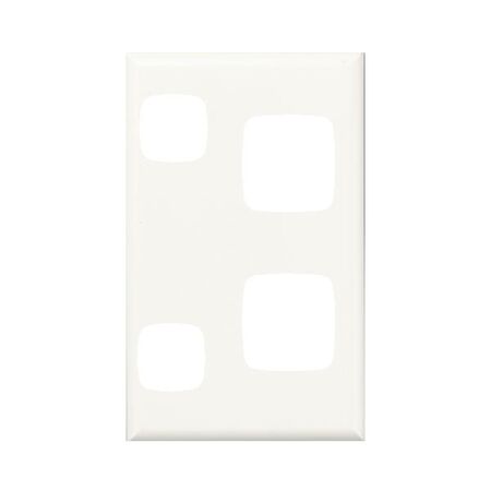 Excel - Vertical single powerpoint coverplate 2 gang gloss white