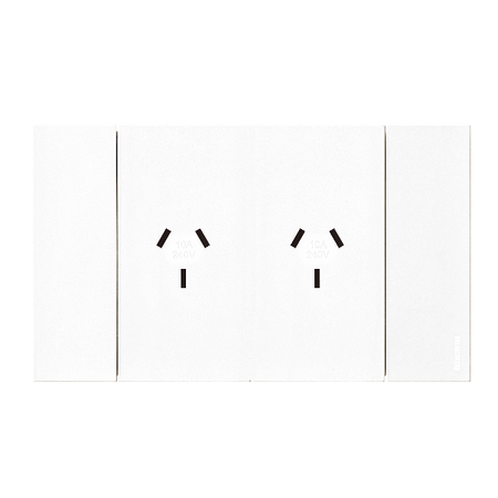 Bticino Living Now 4 Module Double Powerpoint Coverplate White