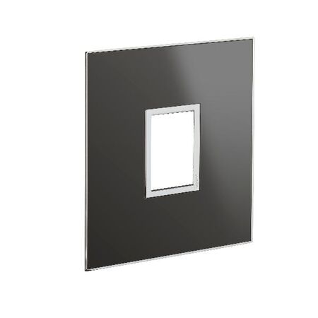 ARTEOR Square 1 Module Vertical Coverplate Reflective Black
