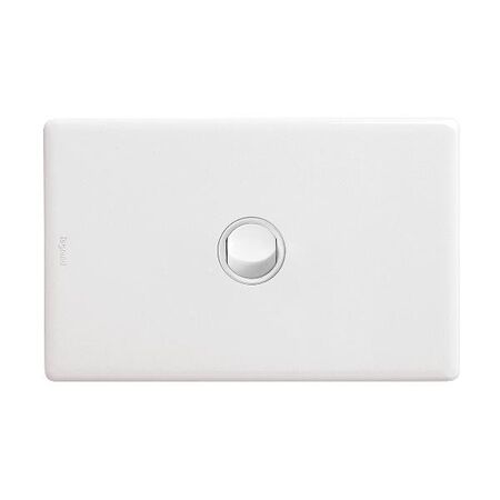 Excel Life Single Pole Double Throw Horizontal Rocker Switch 1 Gang Gloss White