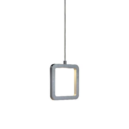 HPM Pendi 7W LED Warm White Square Pendant Light Polished Silver