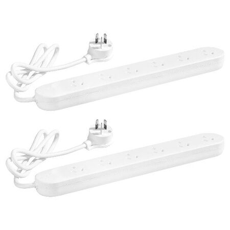 HPM Basic 6 Outlet Powerboard - Twin Pack