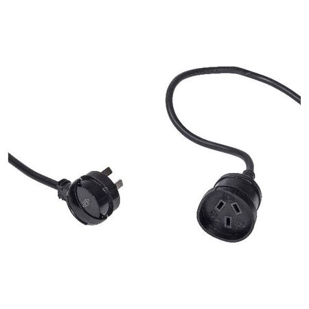 HPM Entertainment 10A 3 Core 1.0mm² Extension Lead 2m Black