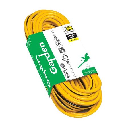 HPM Garden Heavy Duty 10A 3 Core 1.0mm² Extension Lead 15m Yellow