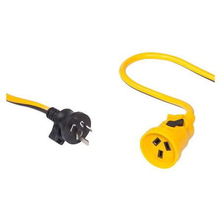 HPM Plugboss Heavy Duty 10A 3 Core 1.0mm² Extension Lead 10m Yellow